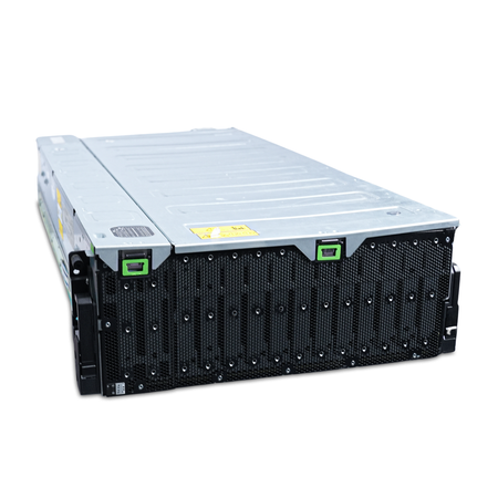 Angled front-left view of a Seagate Exos E 4U106 106-bay JBOD enclosure.