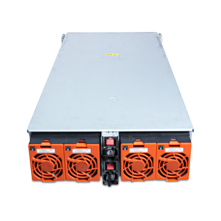 Angled rear top view of a WD Ultrastar Data102 H4102-J with four fan modules and dual PSUs.
