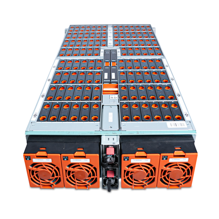 Angled rear view of an open WD Ultrastar Data102 H4102-J with all drive bays populated.