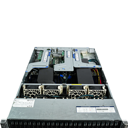 Supermicro AS-2124US-TNRP 2U NVMe Server — Dual AMD EPYC 7542 32-Core (64 Total), 24x NVMe Hot-Swap Bays, 32x DDR4 DIMM Slots, 2x 1600W Titanium PSU (1+1) — CPU Only Refurbished