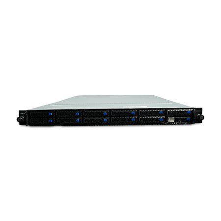 Front view of 1U rack server with twelve 2.5-inch drive bays.