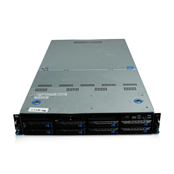 Angled front view of 2U server with eight 3.5-inch drive bays.