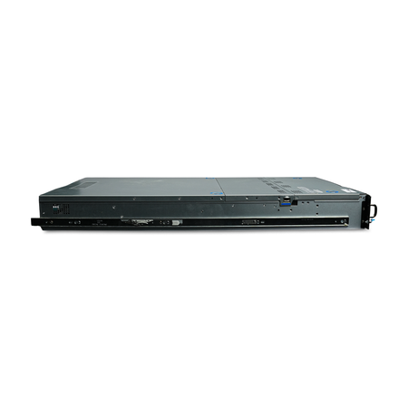 Left side view of 2U server with an attached slide rail.