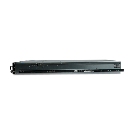 Right side view of 2U server with an attached slide rail.
