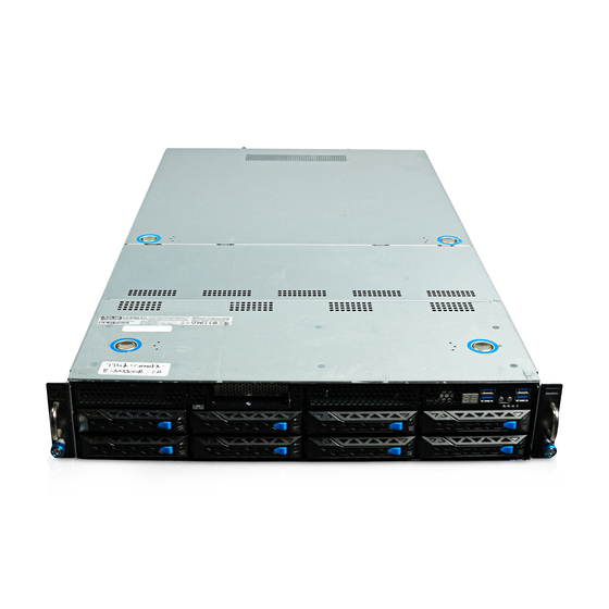 Angled front view of 2U server with eight 3.5-inch drive bays.