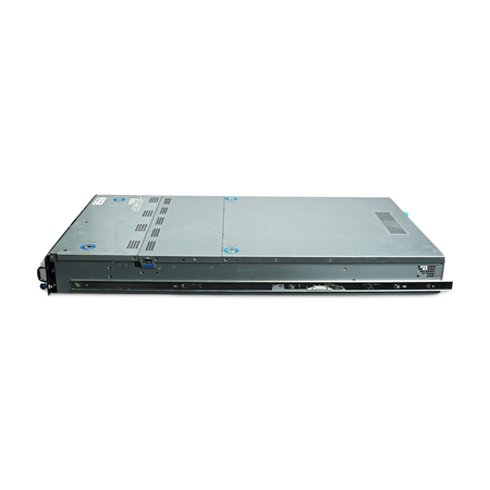 Right side view of 2U server with an attached slide rail.