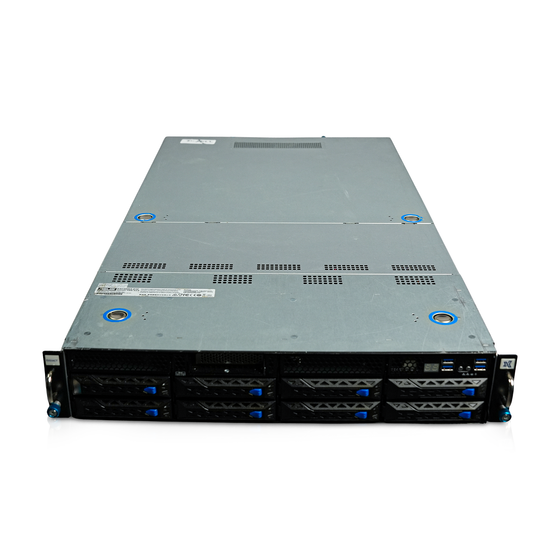 Angled front view of 2U server with eight 3.5-inch drive bays.
