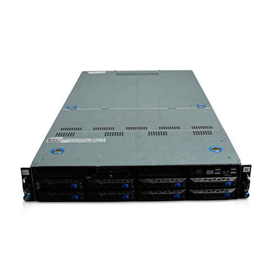 Angled front view of 2U server with eight 3.5-inch drive bays.