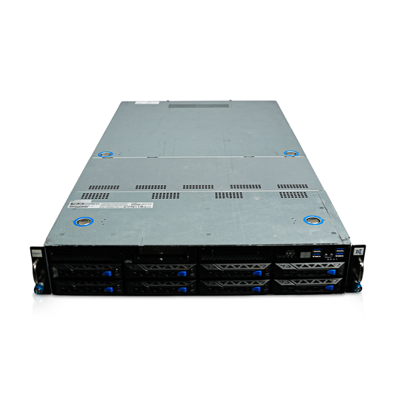 Angled front view of 2U server with eight 3.5-inch drive bays.