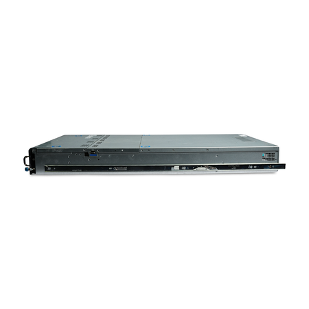 Right side view of 2U server with an attached slide rail.