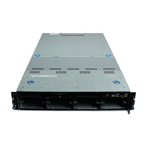 Angled front view of 2U server with eight empty 3.5-inch drive bays.