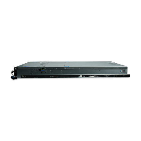 Right side view of 2U server with an attached slide rail.