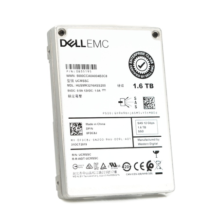 Dell Ultrastar DC SS300 FDC8J HUSMR3216ASS200 1.6TB SAS 12Gb/s 2.5in Solid State Drive