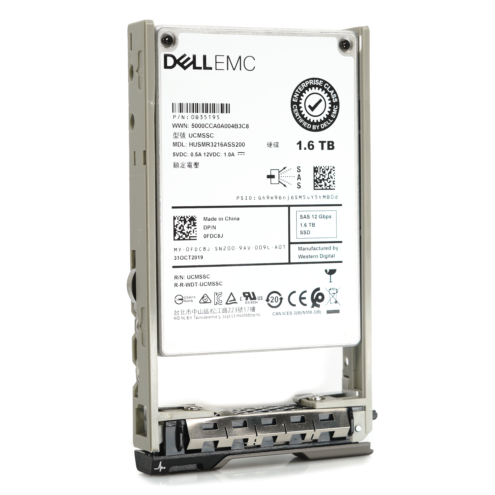 Dell G13 FDC8J HUSMR3216ASS200 1.6TB SAS 12Gb/s 2.5in Solid State Drive