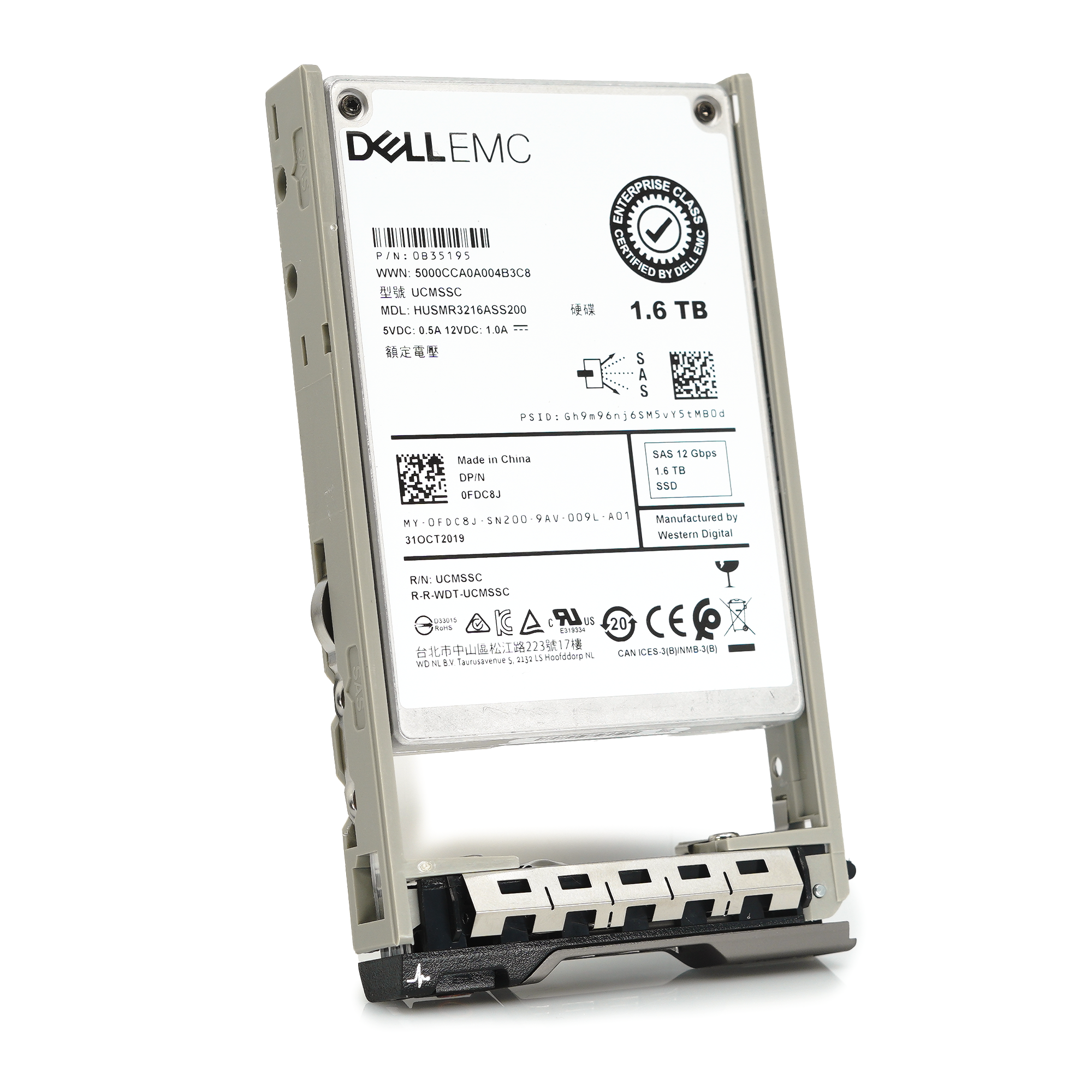 Dell G13 FDC8J HUSMR3216ASS200 1.6TB SAS 12Gb/s 2.5in Solid State Drive