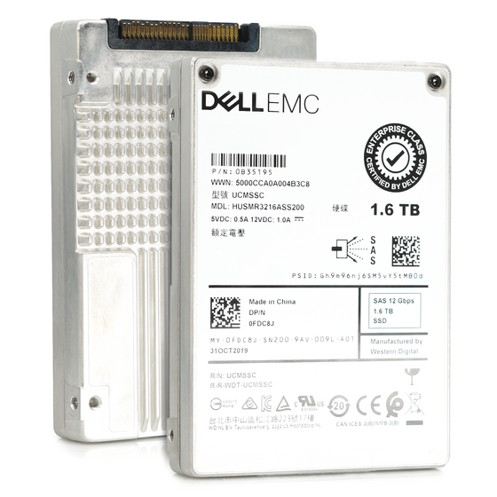 Dell Ultrastar DC SS300 FDC8J HUSMR3216ASS200 1.6TB SAS 12Gb/s 2.5in Refurbished SSD