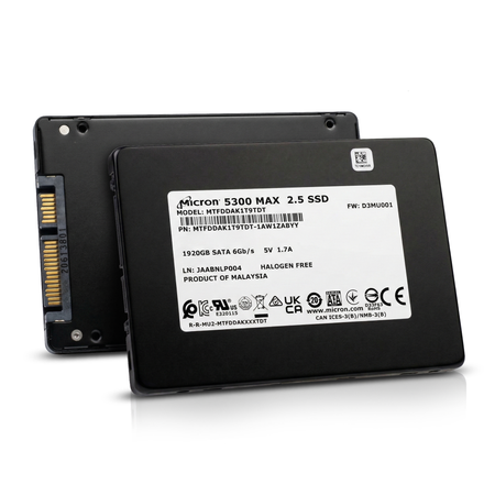 Micron 5300 MAX MTFDDAK1T9TDT 1.92TB 5 DWPD SATA 6Gb/s 3D TLC 2.5in Refurbished SSD