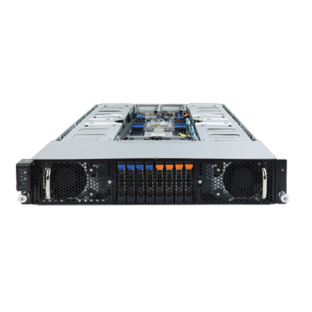 2U rackmount server with drive bays, front view.