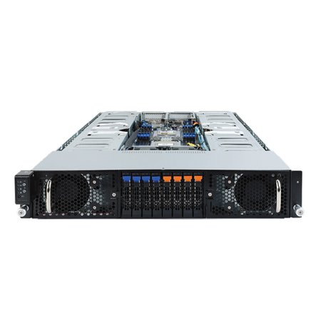 2U rackmount server with drive bays, front view.