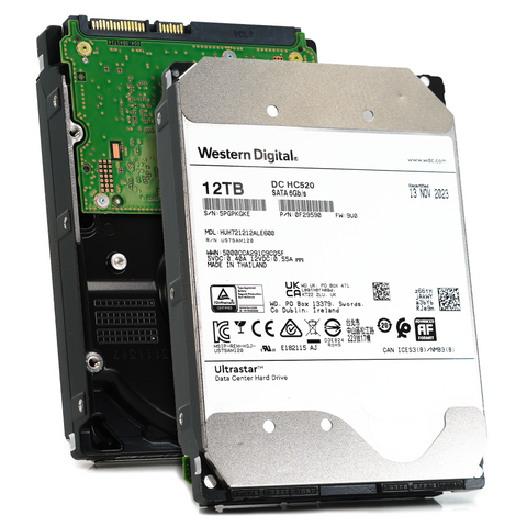 Western Digital Ultrastar DC HC520 HUH721212ALE600 0F29590 12TB 7.2K RPM SATA 6Gb/s 512e 256MB 3.5" ISE Power Disable Pin HDD