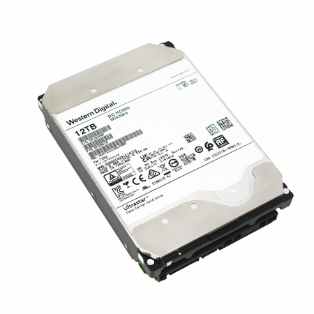 Western Digital Ultrastar DC HC520 HUH721212ALE600 0F29618 12TB 7.2K RPM SATA 6Gb/s 512e Power Disable 3.5in Recertified Hard Drive - Flat View