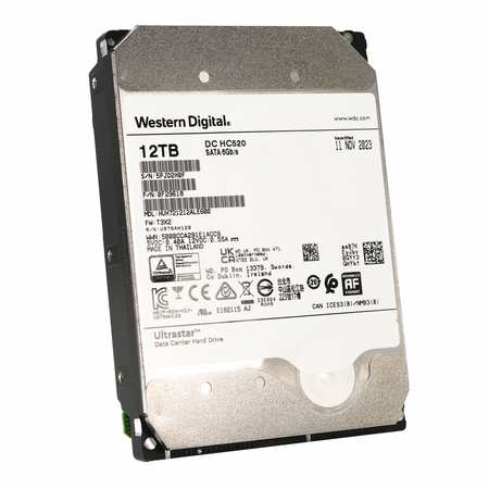 Western Digital Ultrastar DC HC520 HUH721212ALE600 0F29618 12TB 7.2K RPM SATA 6Gb/s 512e Power Disable 3.5in Refurbished HDD