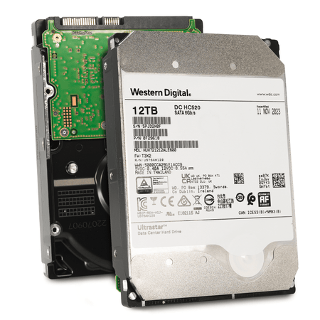 Western Digital Ultrastar DC HC520 HUH721212ALE600 0F29618 12TB 7.2K RPM SATA 6Gb/s 512e Power Disable 3.5in Refurbished HDD