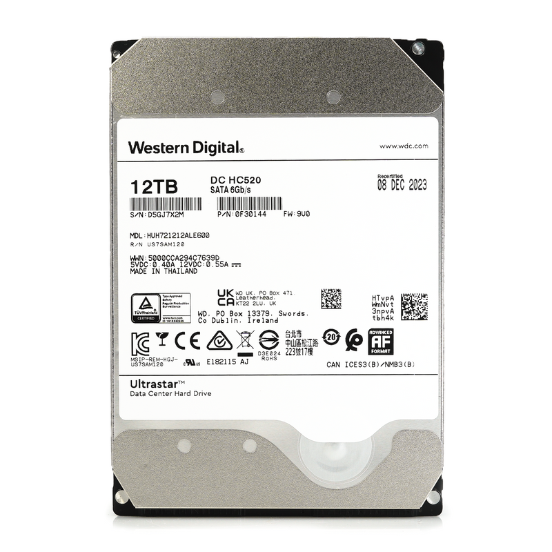 HGST Ultrastar He12 HUH721212ALE600 0F30144 12TB 7.2K RPM SATA 6Gb/s 512e 256MB 3.5" ISE HDD