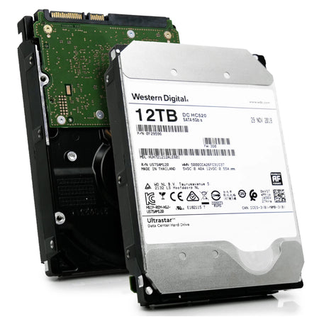 Western Digital Ultrastar DC HC520 HUH721212ALE601 0F29596 12TB 7.2K RPM SATA 6Gb/s 512e 256MB 3.5in Refurbished HDD