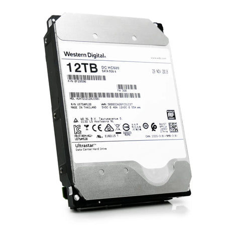 Western Digital Ultrastar DC HC520 HUH721212ALE601 0F29596 12TB 7.2K RPM SATA 6Gb/s 512e 256MB 3.5in Refurbished HDD