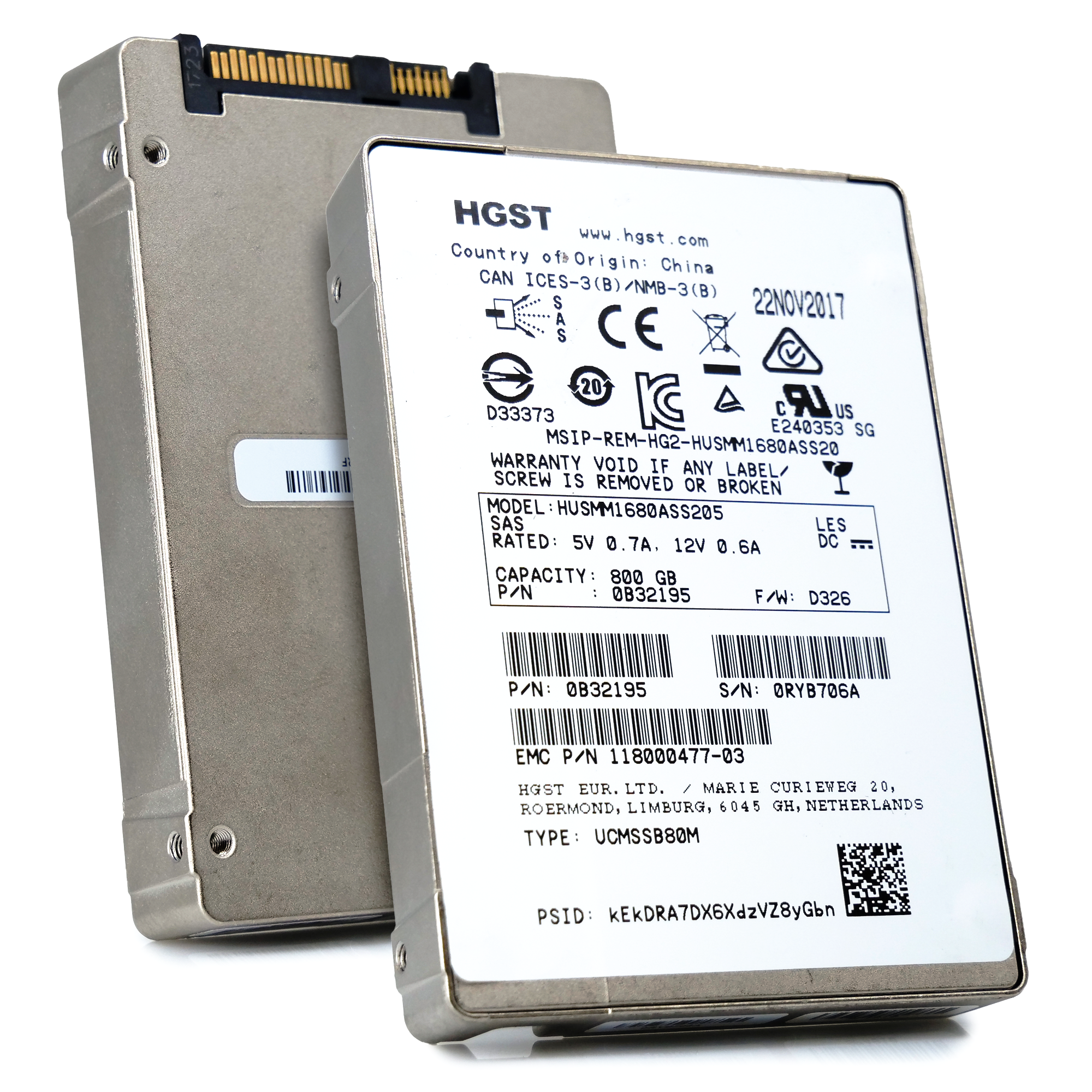 WD/HGST SSD1600MM HUSMM1680ASS205 0B32195 800GB 3 DWPD SAS 12Gb/s MLC 2.5in Recertified Solid State Drive