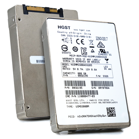 WD/HGST SSD1600MM HUSMM1680ASS205 0B32195 800GB 3 DWPD SAS 12Gb/s MLC 2.5in Recertified Solid State Drive