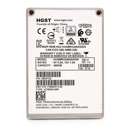 Western Digital Ultrastar DC SS300 HUSMR3240ASS204 400gb 3 DWPD SAS 12Gb/s 3D MLC NAND 2.5in Refurbished SSD