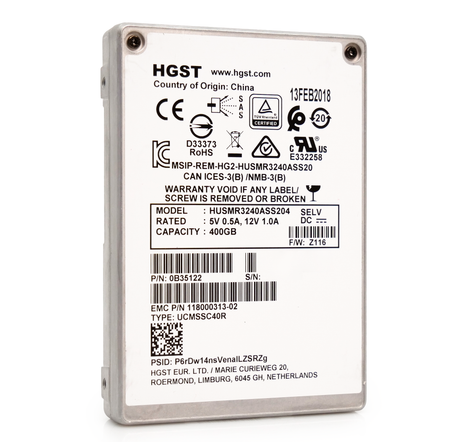 Western Digital Ultrastar DC SS300 HUSMR3240ASS204 400gb 3 DWPD SAS 12Gb/s 3D MLC NAND 2.5in Refurbished SSD