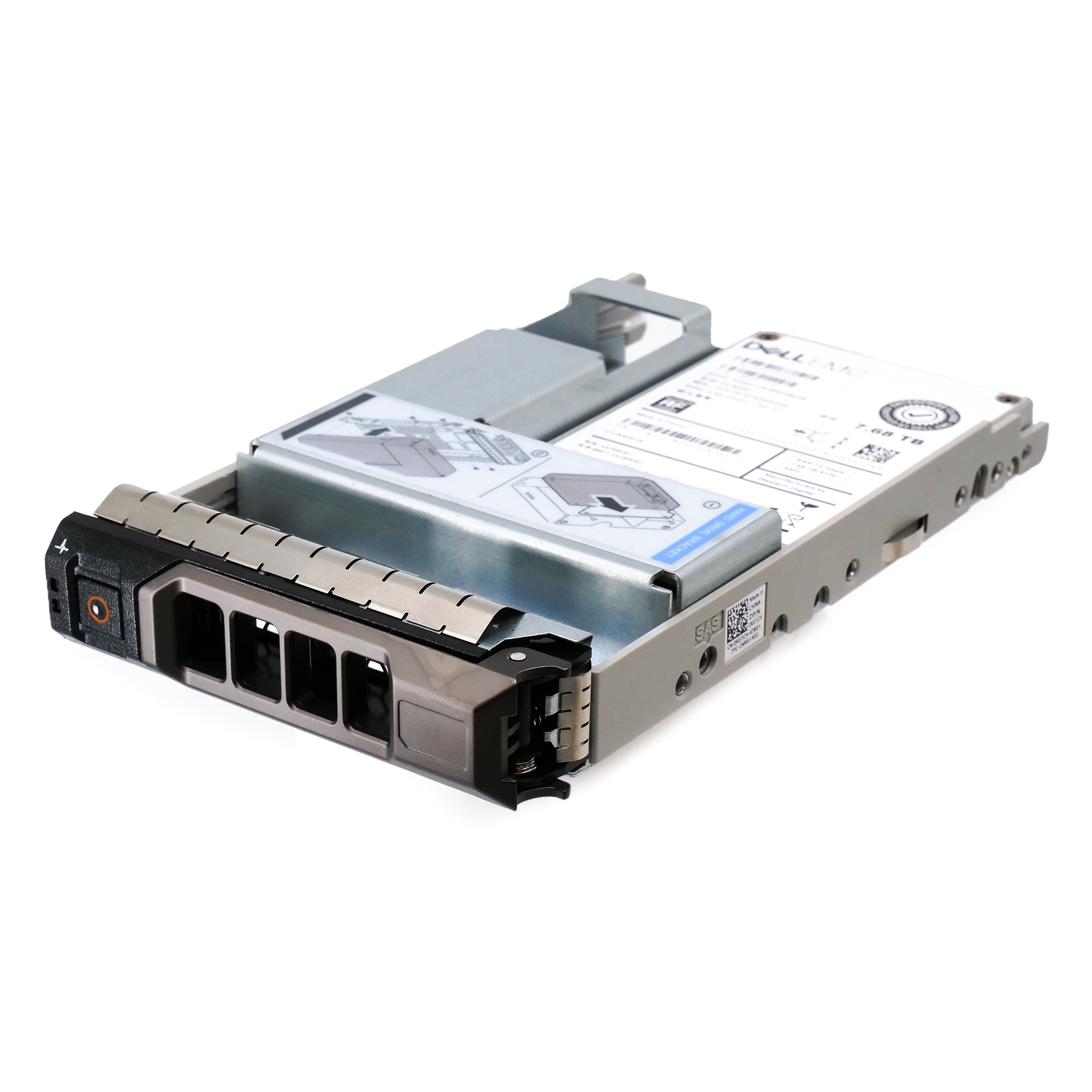 Dell EMC G13 HUSTR7676ASS204 0B35116 7.68TB SAS 12Gb/s 512e 1DWPD Read Intensive 3.5in Solid State Drive front flat