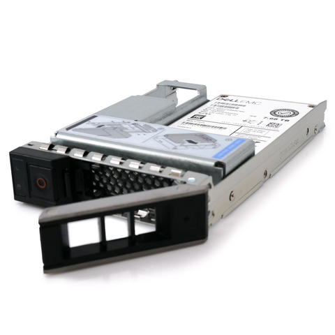 Dell EMC G14 HUSTR7676ASS204 0B35116 7.68TB SAS 12Gb/s 512e 1DWPD Read Intensive 3.5in Refurbished SSD main front and back converter tray