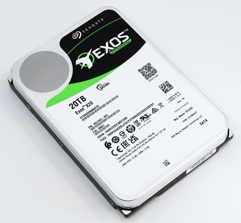 Seagate Exos X20 ST20000NM007D 20TB 7.2K RPM SATA 6Gb/s 3.5in Refurbished Hard Disk Drive (HDD)