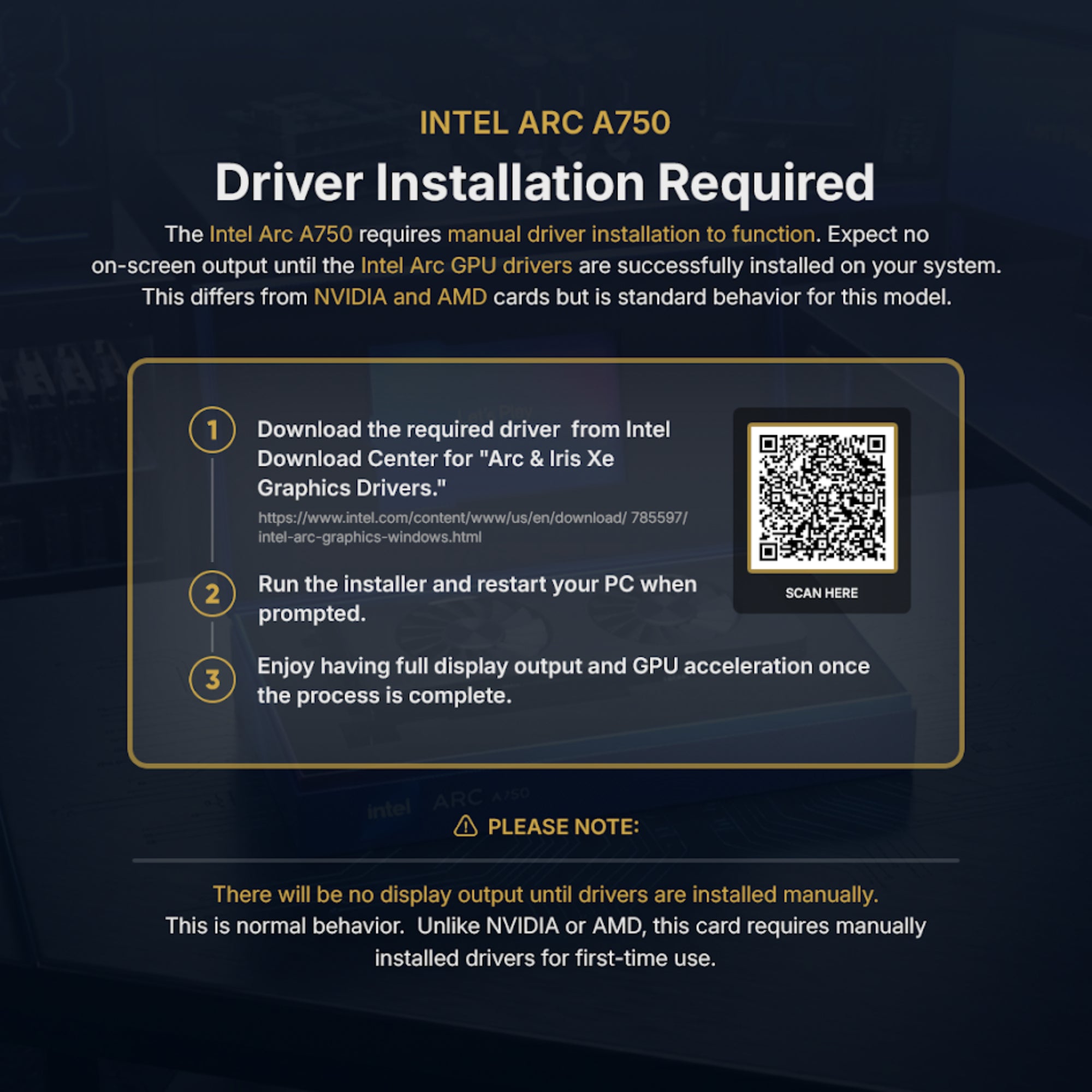 Intel ARC A750 Limited Edition 8GB GDDR6 21P02J00BA PCIe 4.0 Graphic Card