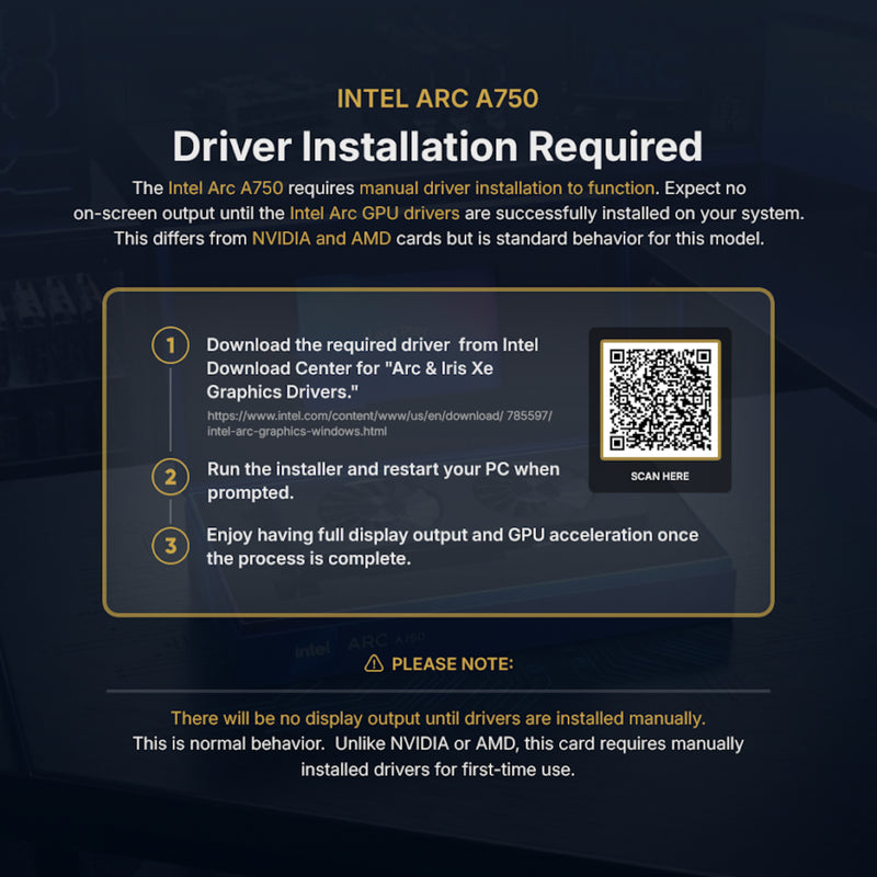 Intel ARC A750 Limited Edition 8GB GDDR6 21P02J00BA PCIe 4.0 Graphic Card