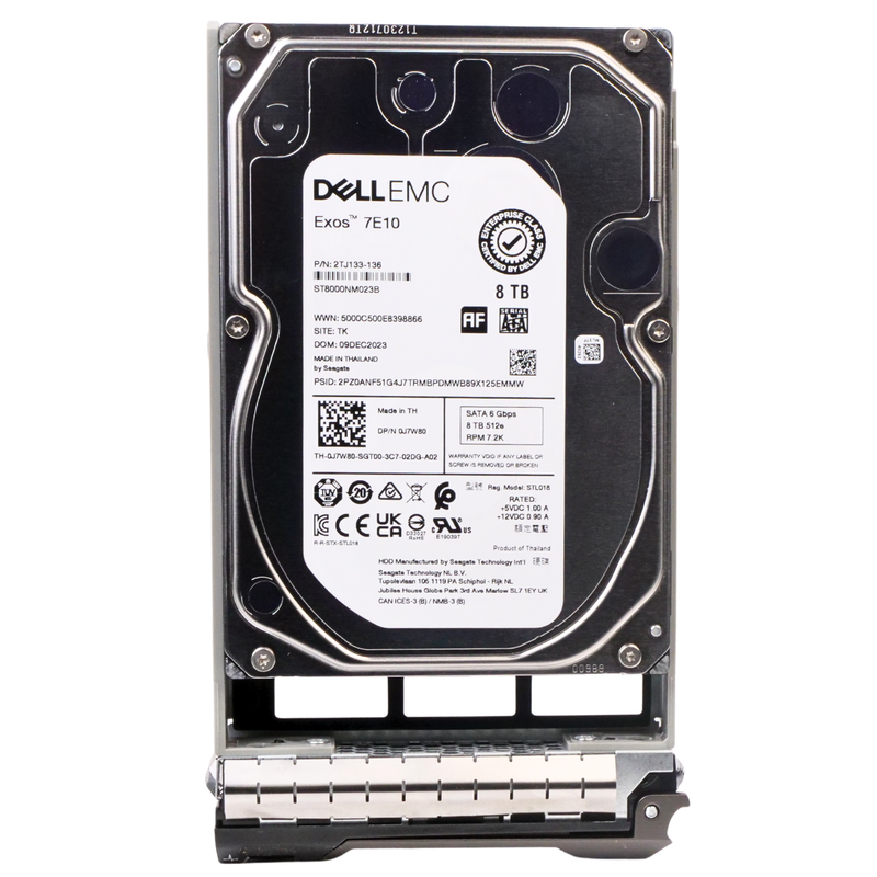 Dell G13 J7W80 8TB 7.2K RPM SATA 6Gb/s 512e 256MB 3.5in HDD
