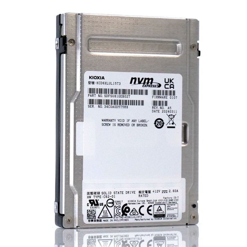 Kioxia CD-6-R KCD6XLUL15T3 15.36TB PCIe Gen 4.0 X4 2.5 Kioxia CD-6-R KCD6XLUL15T3 15.36TB PCIe Gen 4.0 X4 2.5