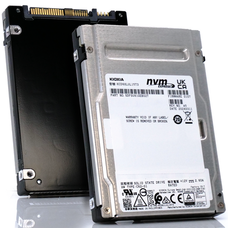 Kioxia CD6-R KCD6XLUL15T3 15.36TB PCIe Gen 4.0 X4 8GB/s 3D TLC 1 DWPD U.3 NVMe 2.5in Enterprise Solid State Drive