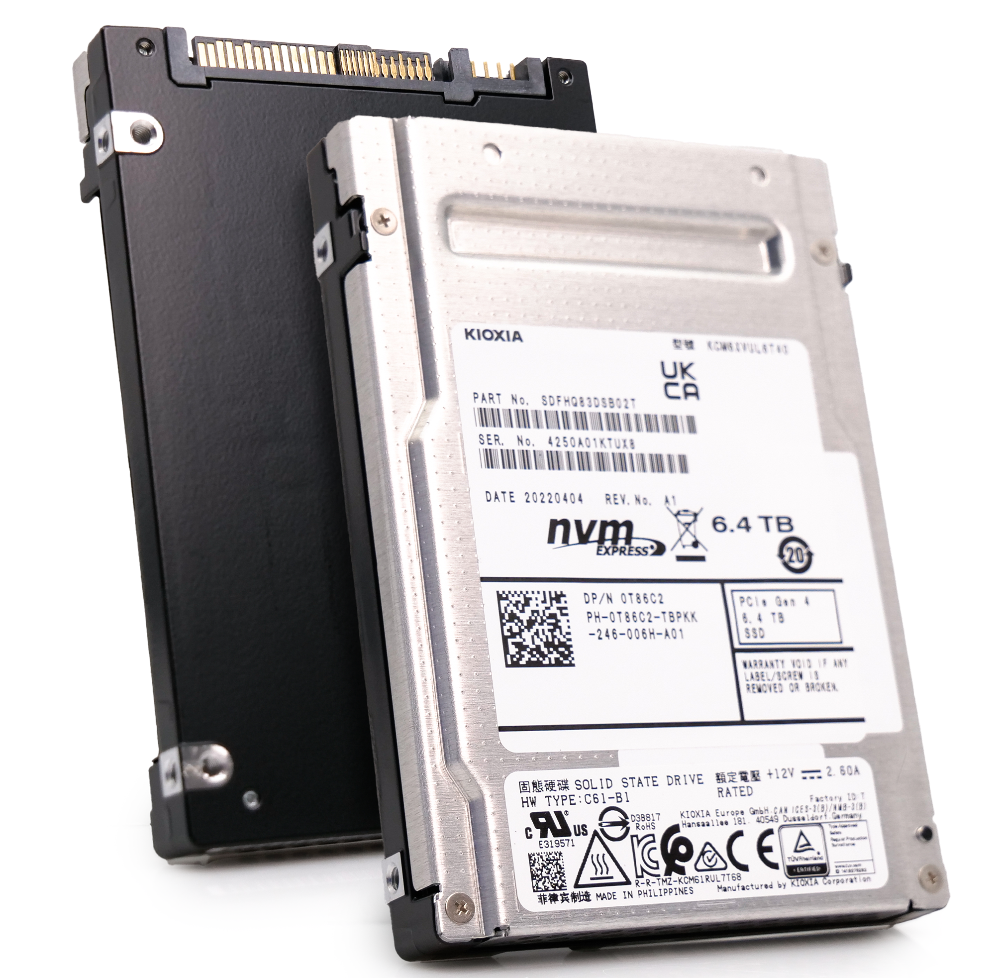 Kioxia CM6-V KCM6XVUL6T40 0T86C2 6.4TB 3 DWPD PCIe Gen 4.0 x4 8GB/s Mixed Use TLC 2.5in Refurbished SSD