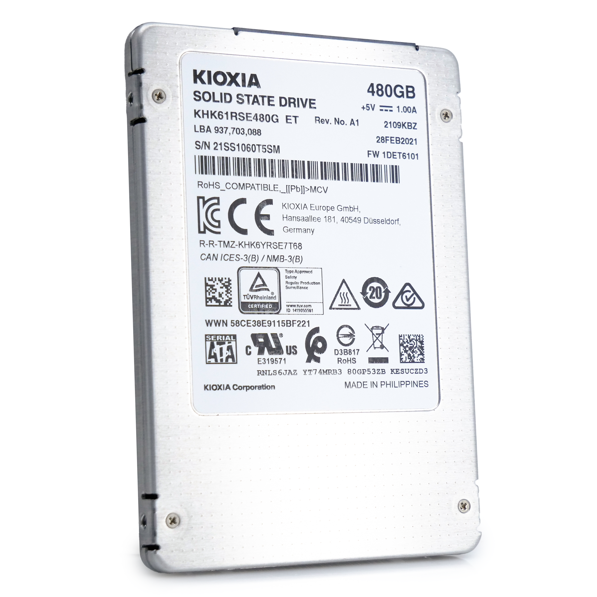 Kioxia HK6 KHK61RSE480G 480GB SATA 6Gb/s 2.5" Read Intensive Solid State Drive