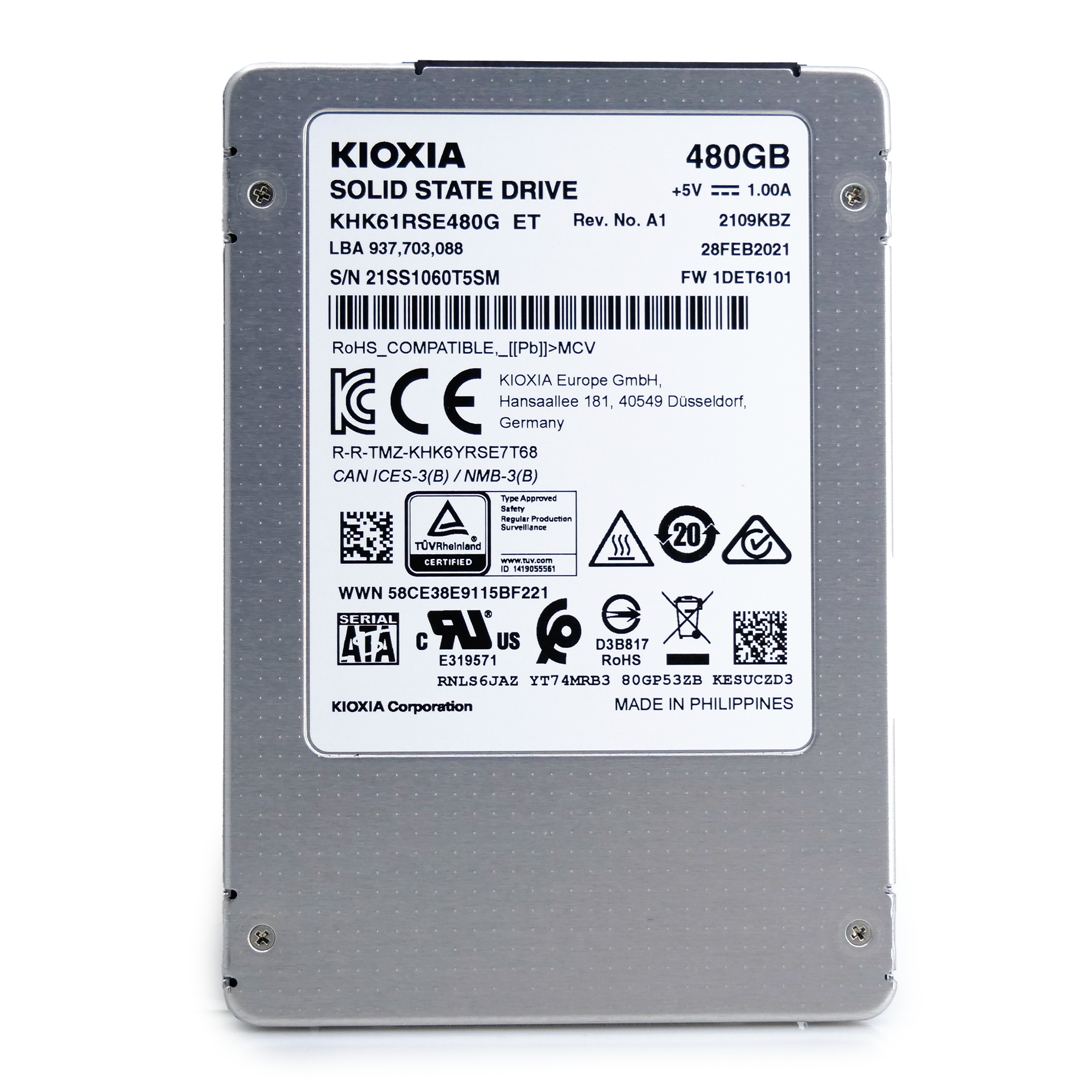 Kioxia HK6 KHK61RSE480G 480GB SATA 6Gb/s 2.5" Read Intensive Solid State Drive