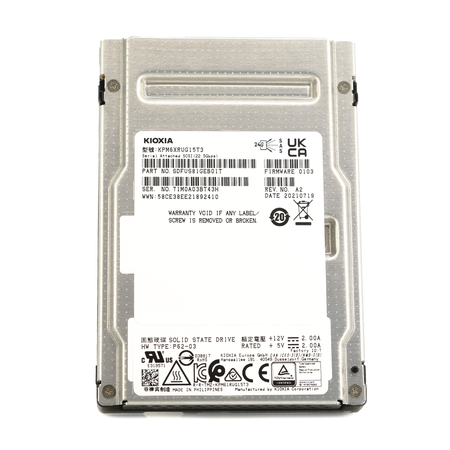 Kioxia PM6-R KPM6XRUG15T3 15.36TB SAS 24Gb/s 1DWPD SIE 2.5in Refurbished SSD