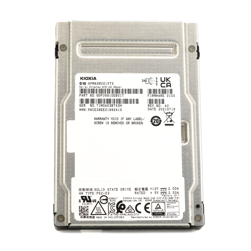 Kioxia PM6-R KPM6XRUG15T3 15.36TB SAS 2.5 Kioxia PM6-R KPM6XRUG15T3 15.36TB SAS 2.5