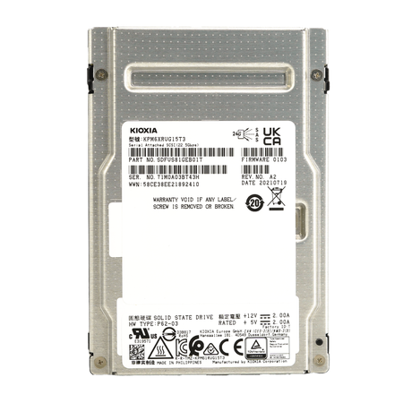 Kioxia PM6-R KPM6XRUG15T3 15.36TB SAS 24Gb/s 1DWPD SIE 2.5in Refurbished SSD