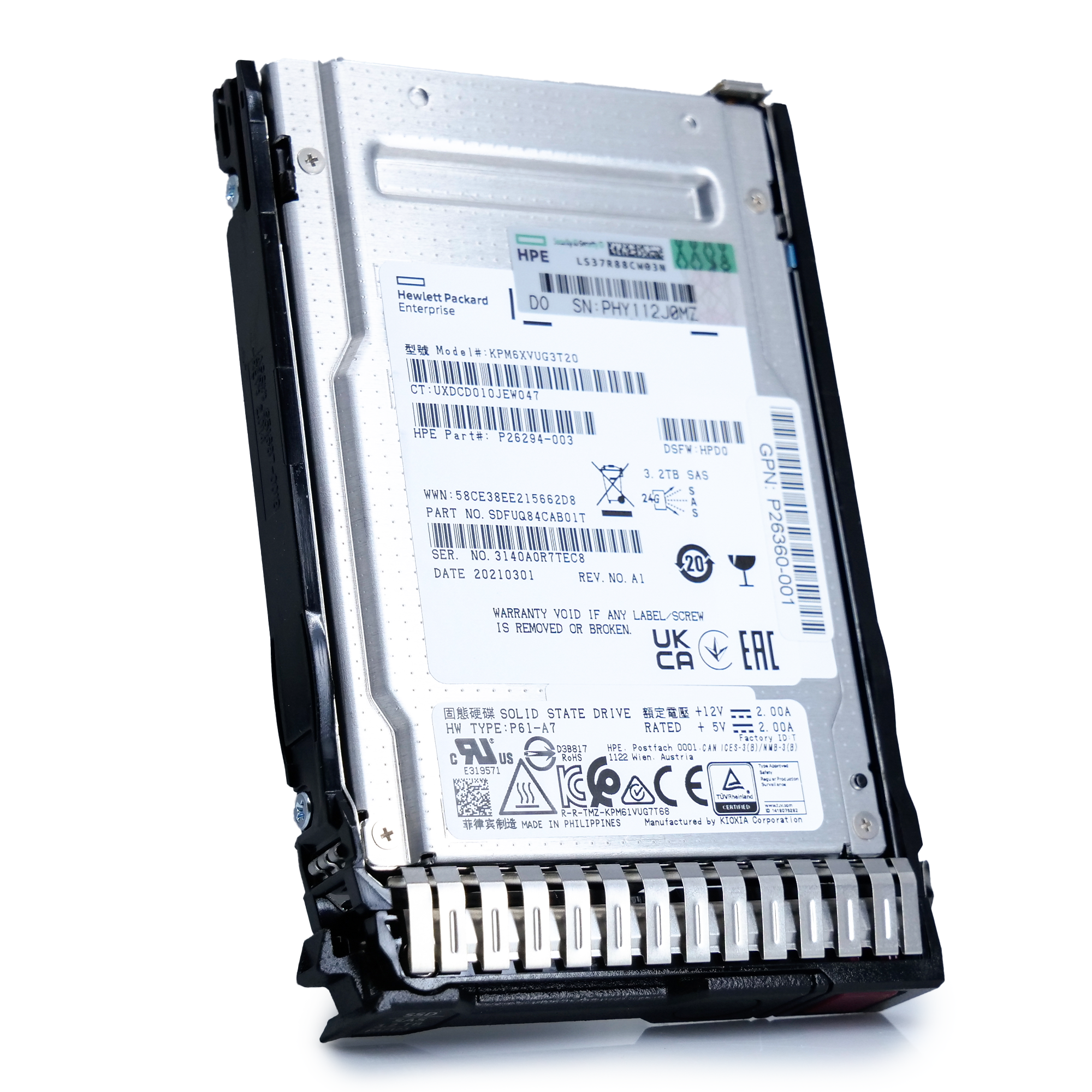 HP Generation 10 P26360-001 3.2TB 3 DWPD SAS-4 24Gb/s TLC 2.5in Enterprise Solid State Drive