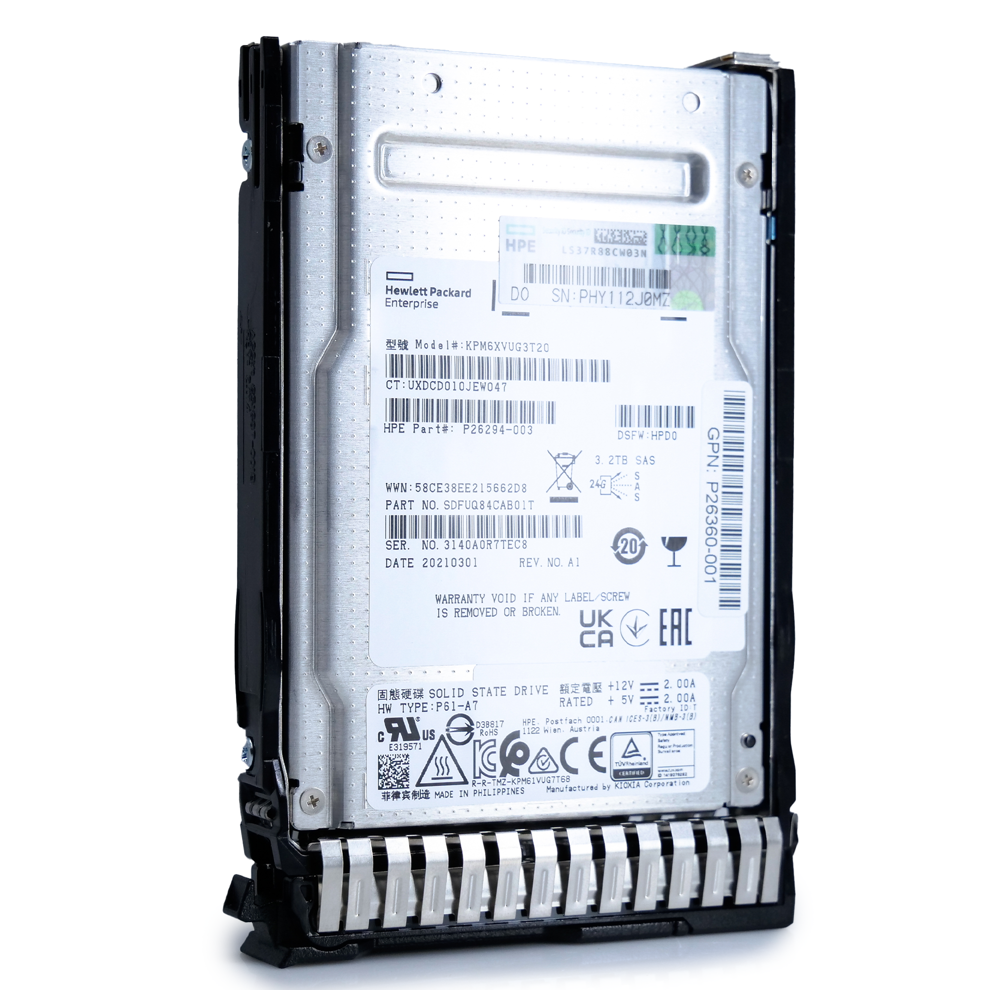 HP Generation 10 P26360-001 3.2TB 3 DWPD SAS-4 24Gb/s TLC 2.5in Enterprise Solid State Drive